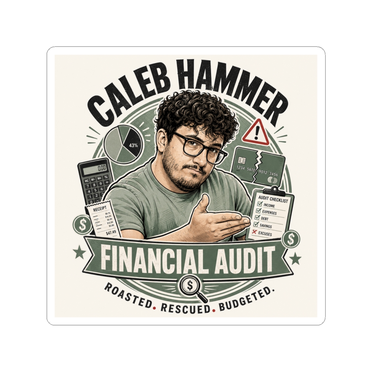 Caleb Hammer Sticker #4 - Official stickers merchandise